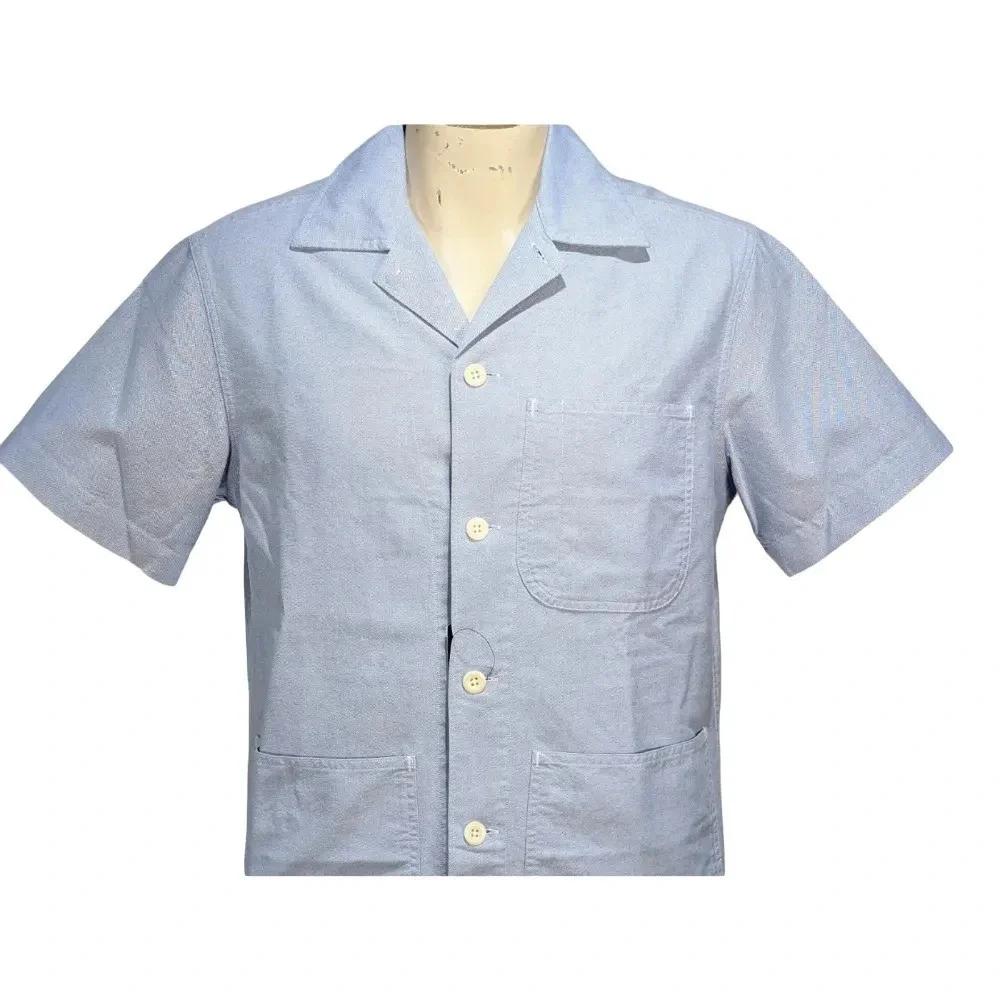 Polo Ralph Lauren Oxford Short Sleeve Overshirt Button Down Shirt Sz L NWT $125